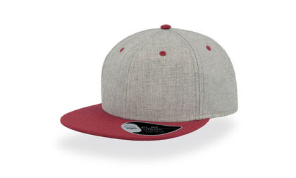 Сива шапка с червена плоска козирка С3156-3