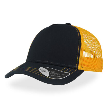 Тъмно синя шапка с жълта мрежа С2655-4