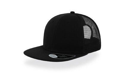 Черна шапка с мрежа и плоска козирка С2777-1