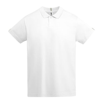 Бяла мъжка тениска с яка С3319-1
