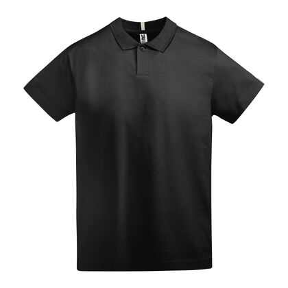 Черна мъжка тениска с яка С3319-2