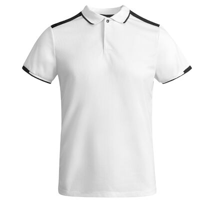Бяла спортна тениска с яка С3309-2