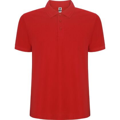 Червена тениска с яка С2630-5
