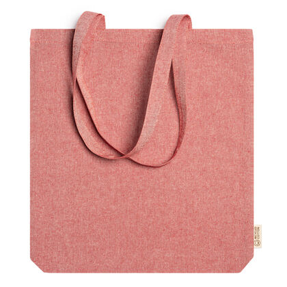 Чанта от рециклиран памук червен меланж С3451-1