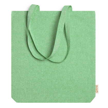 Чанта от рециклиран памук зелен меланж С3451-2