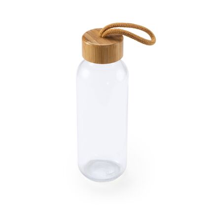 Стъклена бутилка с бамбукова капачка С2253