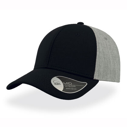 Двуцветна шапка черно със сиво С3561-1