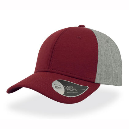 Двуцветна шапка бургунди със сиво С3561-5