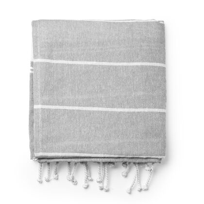 Плажна памучна кърпа светло сива С3128-1