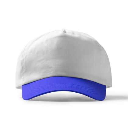Бяла шапка със синя козирка С3499-1