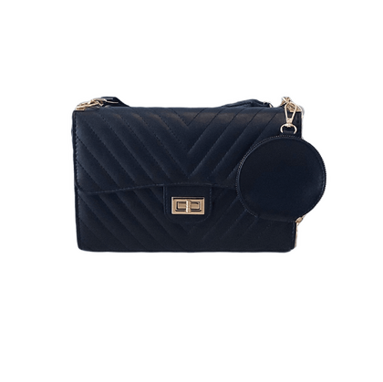 Черна дамска чанта с портмоне М044