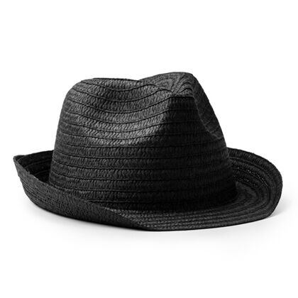 Лятна черна шапка с малка периферия С3046-1