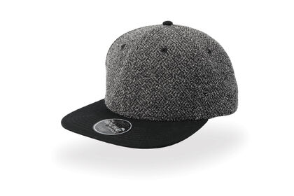 Модерна шапка с плоска козирка в сиво и черно С3346-1