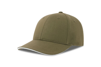 Памучна шапка цвят олива С2658-20