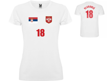 Дамска футболна тениска на Сърбия К060